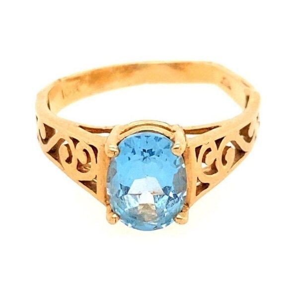 10k Bend Band Topaz Ring - Picture 1 of 12